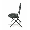 Set buitentafel met 2 opklapbare stoelen in zwart ijzer Provence Breakfast Voorraad