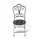 Set buitentafel met 2 opklapbare stoelen in zwart ijzer Provence Breakfast Kortingen