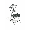 Set buitentafel met 2 opklapbare stoelen in zwart ijzer Provence Breakfast Aanbod