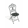 Set buitentafel met 2 opklapbare stoelen in zwart ijzer Provence Breakfast Aanbod