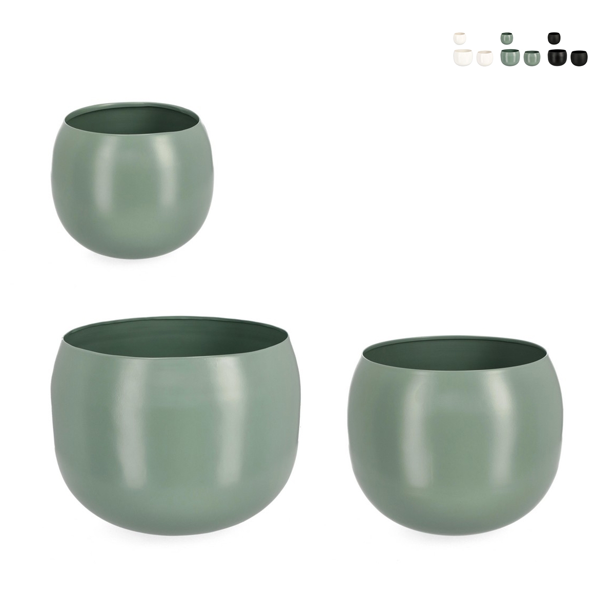 Set van 3 ronde vazen voor binnen- en buitenplanten Keyra Aanbieding Set van 3 ronde vazen voor binnen- en buitenplanten Keyra Aanbieding