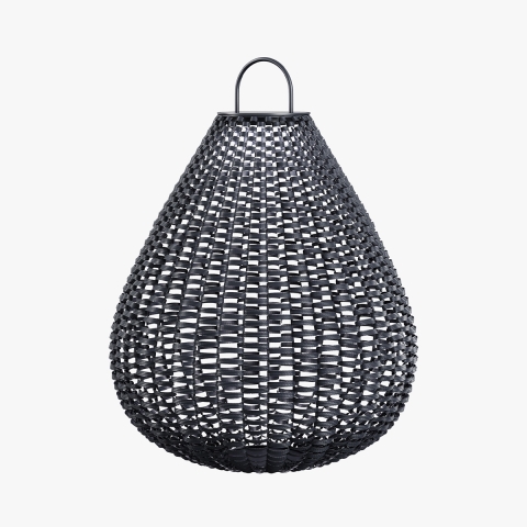 Zwarte rattan solar tuinlamp lantaarn 61x48cm Maytoni Plet Aanbieding