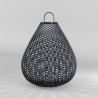 Zwarte rattan solar tuinlamp lantaarn 61x48cm Maytoni Plet Aanbod