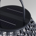 Zwarte rattan solar tuinlamp lantaarn 61x48cm Maytoni Plet Korting