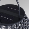 Zwarte rattan solar tuinlamp lantaarn 61x48cm Maytoni Plet Korting