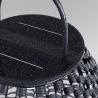 Zwarte rattan solar tuinlamp lantaarn 61x48cm Maytoni Plet Kortingen