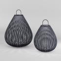 Zwarte rattan solar tuinlamp lantaarn 61x48cm Maytoni Plet Catalogus
