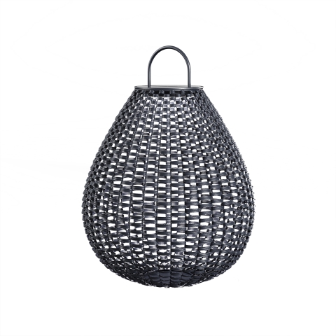 Moderne zonne-energielantaarn voor de tuin in zwart rattan Maytoni Plet Aanbieding