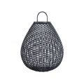 Moderne zonne-energielantaarn voor de tuin in zwart rattan Maytoni Plet Aanbieding