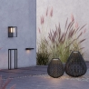 Moderne zonne-energielantaarn voor de tuin in zwart rattan Maytoni Plet Korting