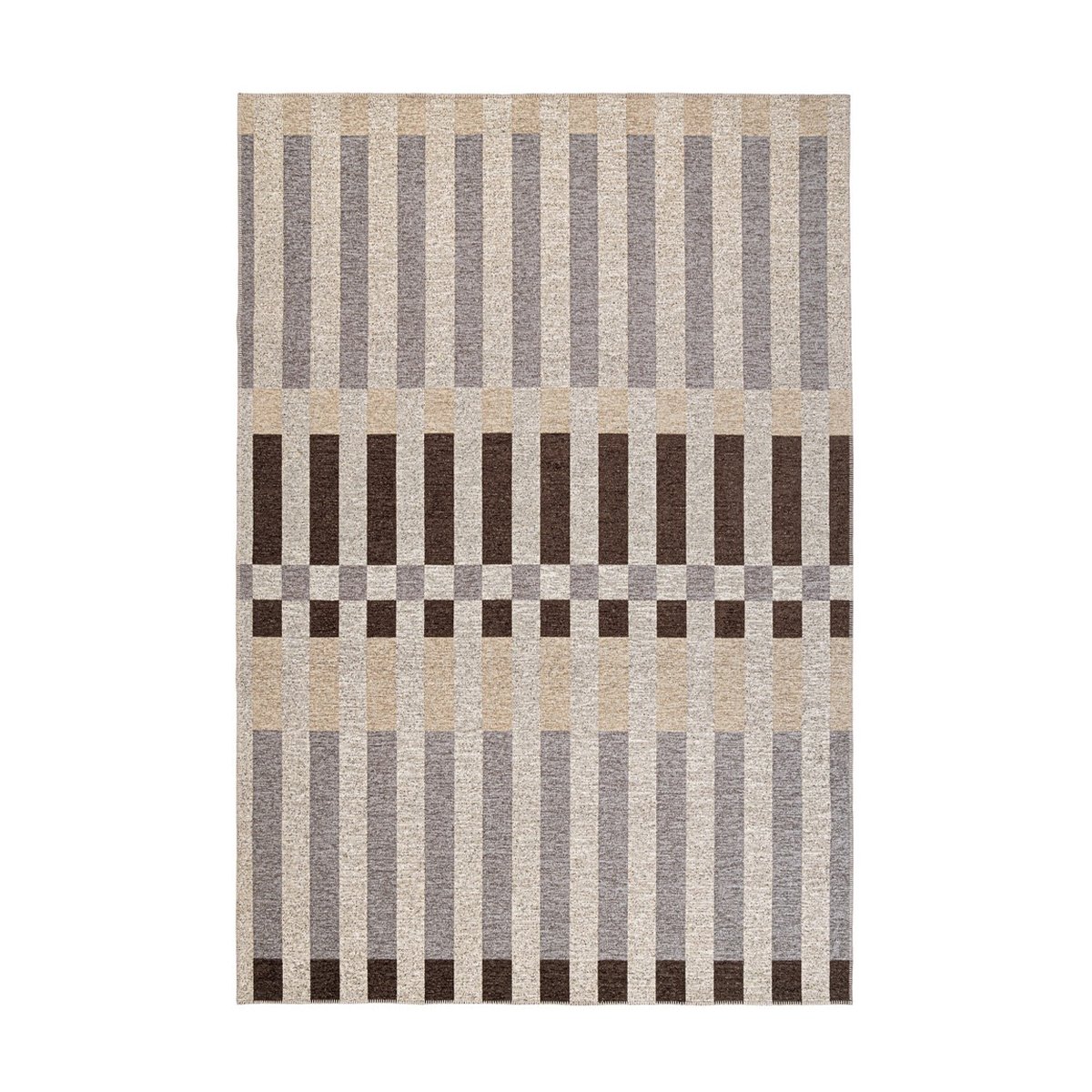 Grijs, bruin en beige polyester buiten- en binnentapijt Hada Aanbieding Grijs, bruin en beige polyester buiten- en binnentapijt Hada Aanbieding