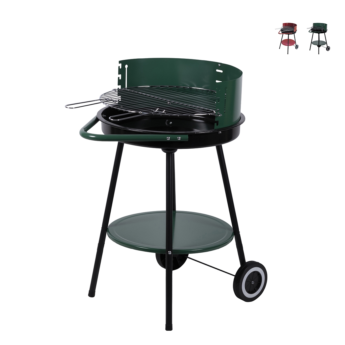 Houtskoolbarbecue met wielen en verstelbaar rond rooster Ø 48cm Kivra Aanbieding Houtskoolbarbecue met wielen en verstelbaar rond rooster Ø 48cm Kivra Aanbieding