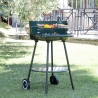 Houtskoolbarbecue met wielen en verstelbaar rond rooster Ø 48cm Kivra Verkoop