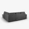 Moderne 3-zitsbank met chaise longue rechts in chenille stof Zafin Korting