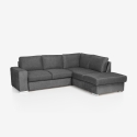 Moderne 3-zitsbank met chaise longue rechts in chenille stof Zafin Verkoop