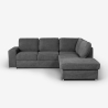 Moderne 3-zitsbank met chaise longue rechts in chenille stof Zafin Aanbod
