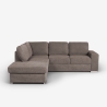 Moderne 3-zitsbank met linker chaise longue in chenille stof Kuvia Aanbod