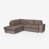 Moderne 3-zitsbank met linker chaise longue in chenille stof Kuvia Verkoop