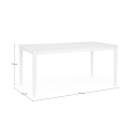 Moderne tuintafel 160x90 cm aluminium Bizzotto Nebula Afmetingen