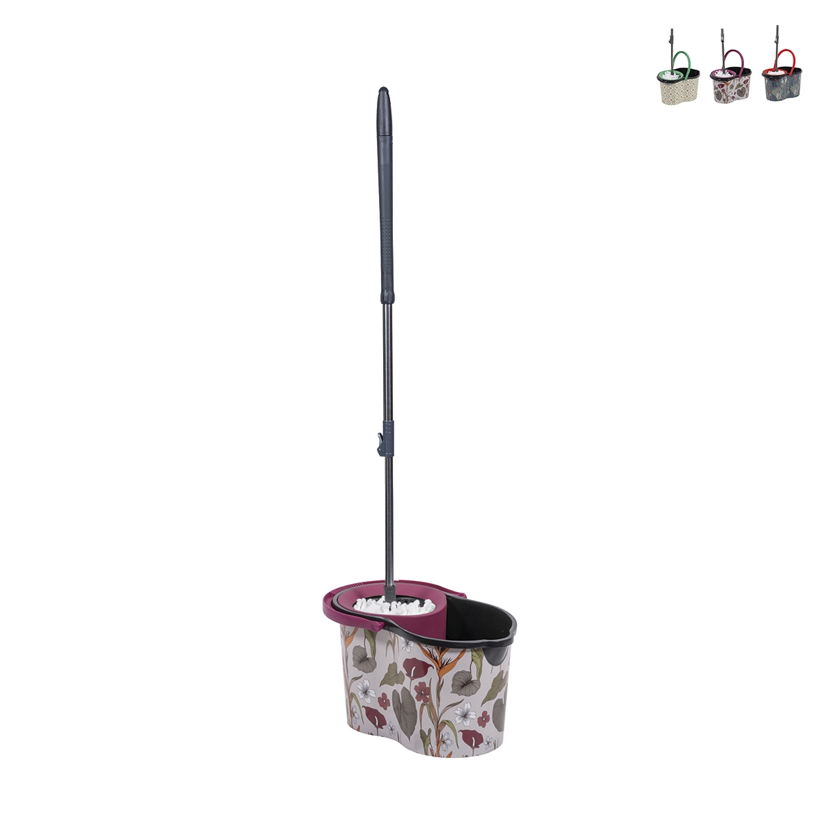 Dweil met ronde mop en 16L emmer Limpio Afmetingen Dweil met ronde mop en 16L emmer Limpio Afmetingen