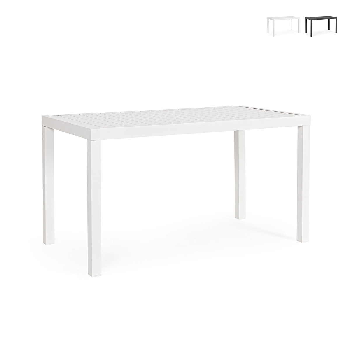 Moderne rechthoekige buitentafel 130x68cm in aluminium Bizzotto Hilde Aanbieding