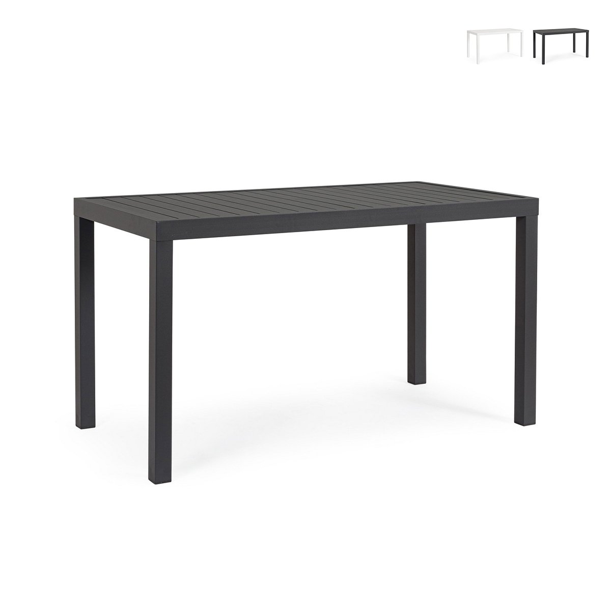 Moderne rechthoekige buitentafel 130x68cm in aluminium Bizzotto Hilde Aanbod Moderne rechthoekige buitentafel 130x68cm in aluminium Bizzotto Hilde Aanbod