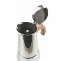 Moka koffiezetapparaat 6 kopjes roestvrij staal met houtlook handvat Riko Aanbod