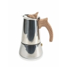 Riko RVS 4-kops koffiezetter met houtlook handvat Korting