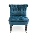 Vintage lounge stoel fluweeleffect met 2 wielen Vesta 