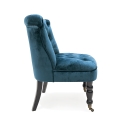 Vintage lounge stoel fluweeleffect met 2 wielen Vesta Verkoop