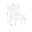 Vintage lounge stoel fluweeleffect met 2 wielen Vesta 