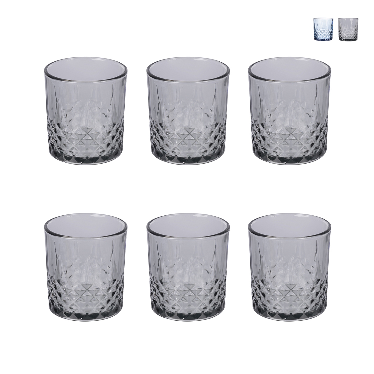 Set van 6 glazen 340 ml met gedecoreerd oppervlak Edinburgh Aanbieding Set van 6 glazen 340 ml met gedecoreerd oppervlak Edinburgh Aanbieding