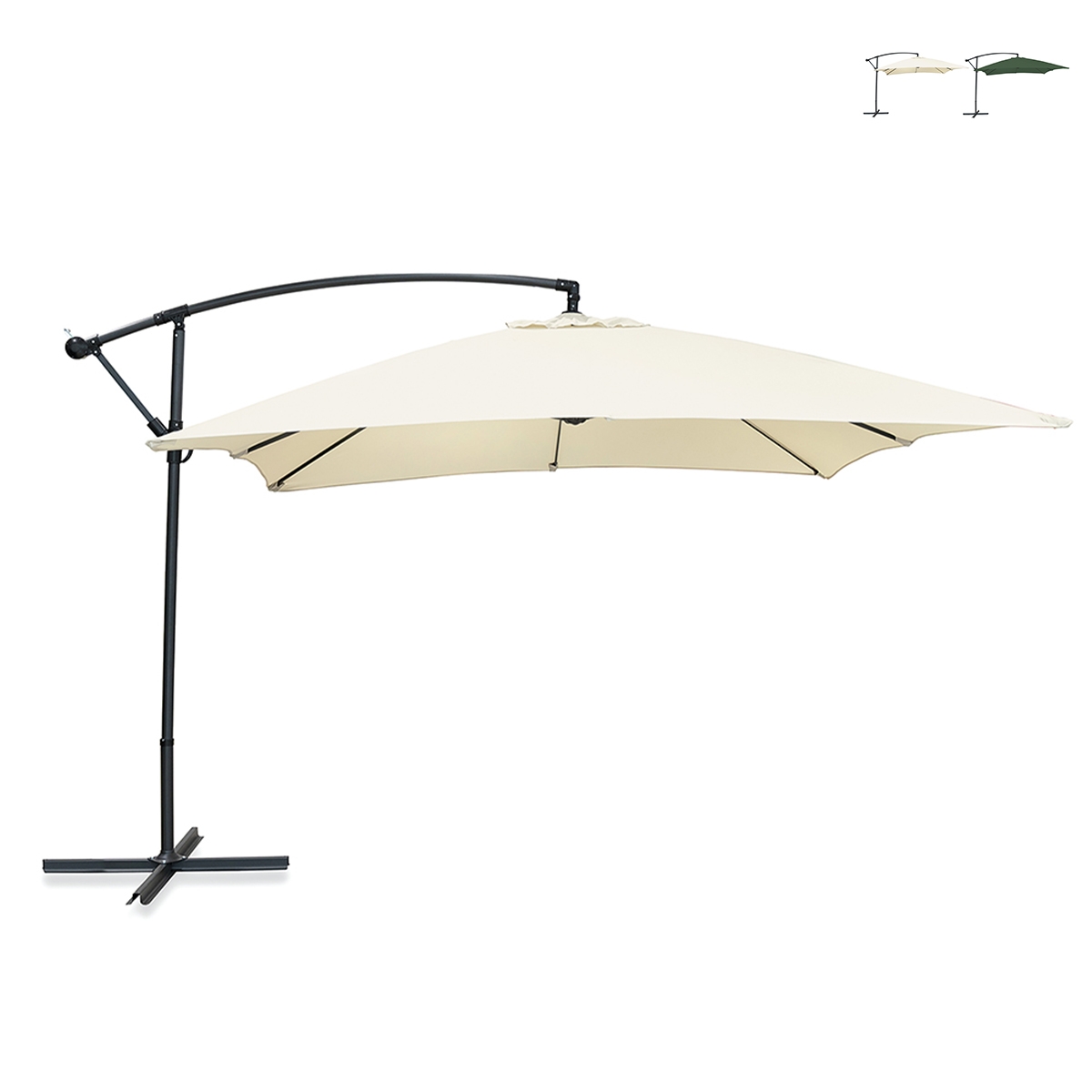 Vrijstaand tuinparasol 3x3m met zijarm Kios