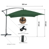 Vrijstaand tuinparasol 3x3m met zijarm Kios Kosten