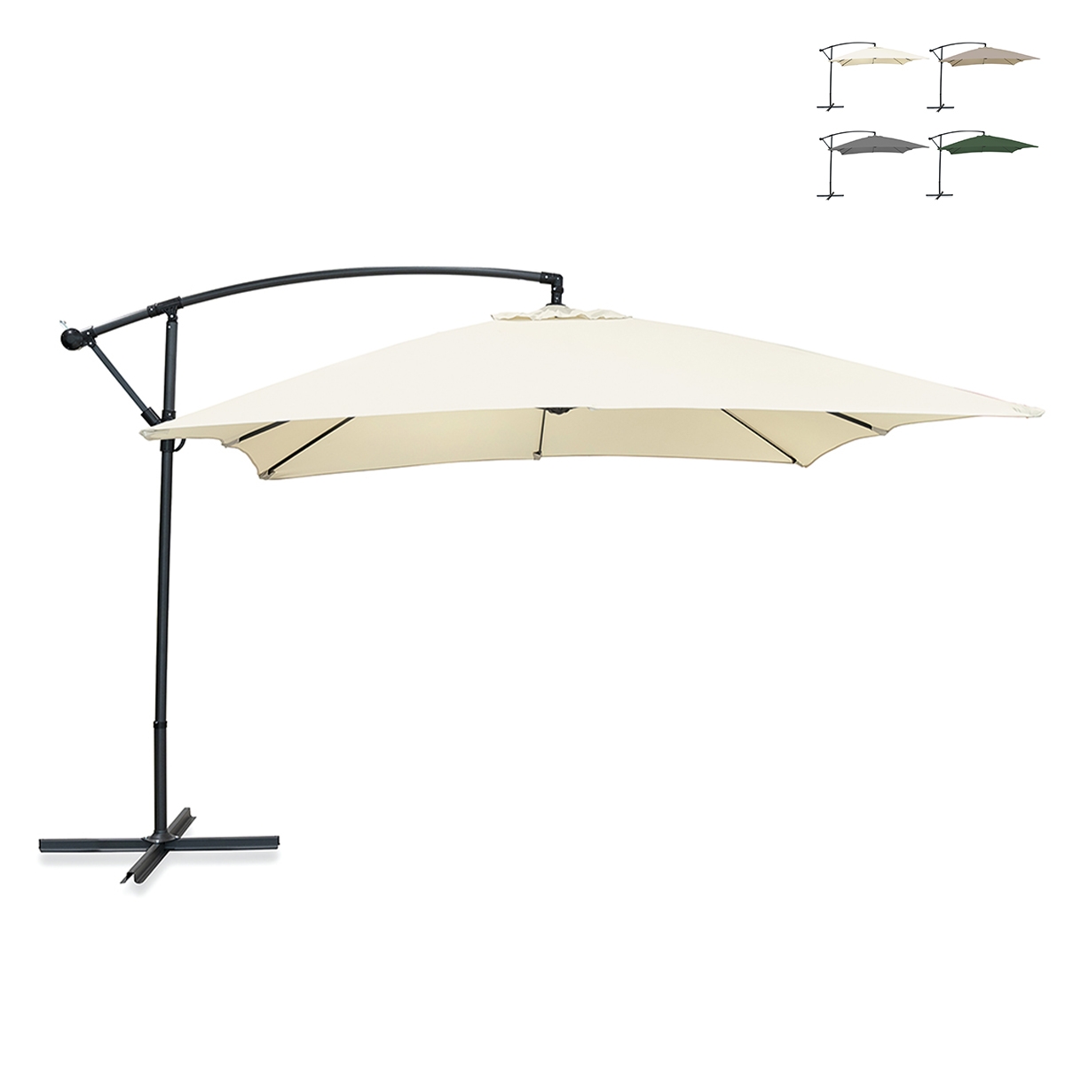 Zweefparasol voor de tuin 3x2m met stalen frame Kios