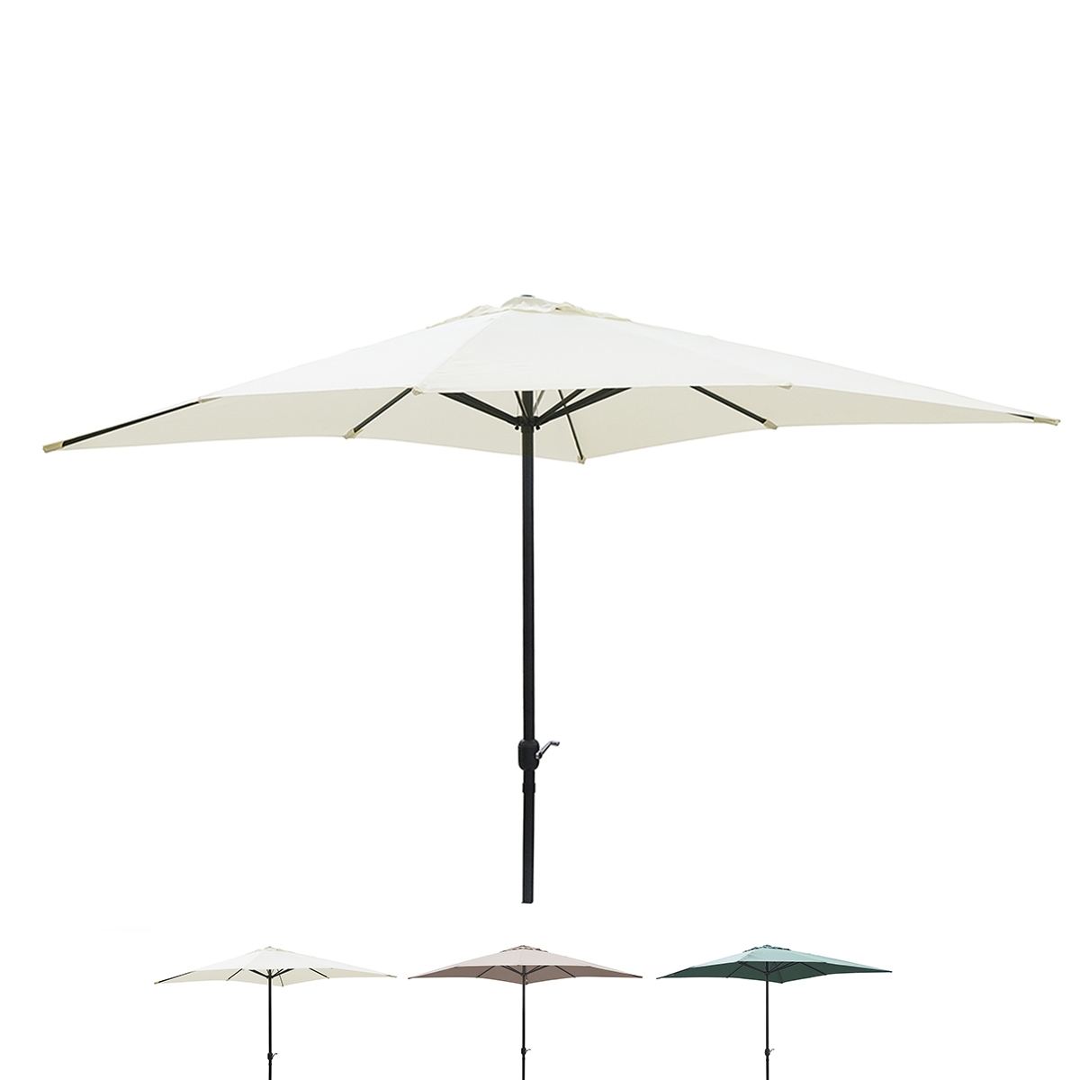 Stalen tuinparasol met centrale paal 3x3 Cuba