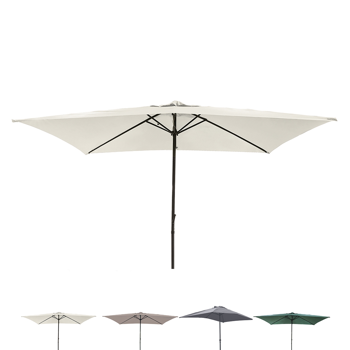 Tuinparasol 3x2 met centrale paal en zwengel Cuba