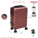 Kleine koffer 4 wielen 360° met dubbele ritssluiting en combinatieslot Diamond 