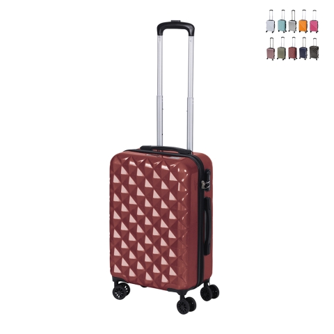 Kleine koffer 4 wielen 360° met dubbele ritssluiting en combinatieslot Diamond Aanbieding