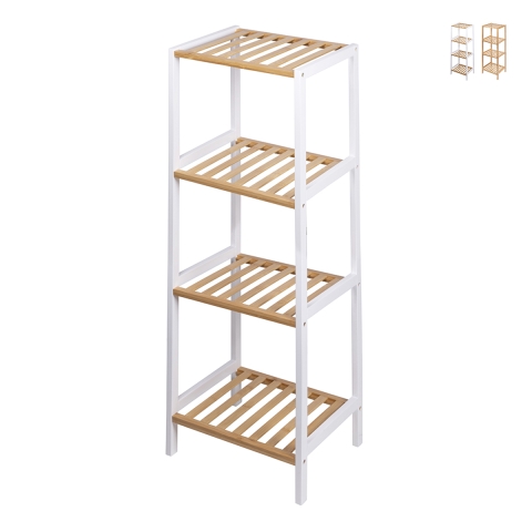 Tavro badkamerkast met 4 planken van bamboe en MDF Aanbieding