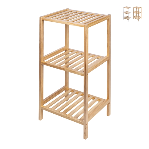 Badkamerkast Mivo met 3 planken van bamboe en MDF Aanbieding