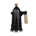 Mokapot 4 kopjes zwart aluminium met houten handvat Industry Aanbieding