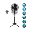 Staande ventilator, kruisvoet, 3 snelheden, 45 W, 133 cm, ArticFresh Aanbod