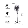 Staande ventilator, kruisvoet, 3 snelheden, 45 W, 133 cm, ArticFresh Korting