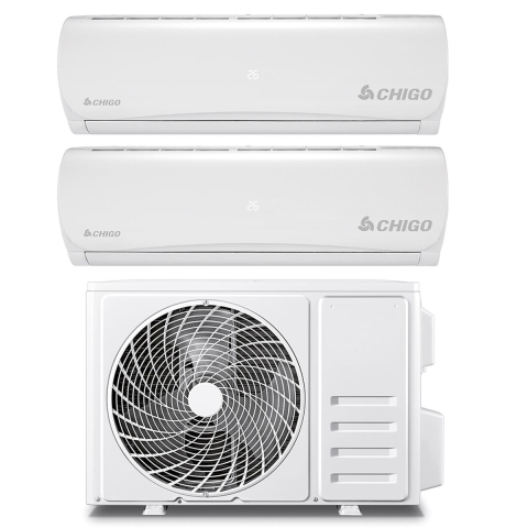 Dual split airco 9000+12000 BTU met inverter en WiFi Aero Aanbieding