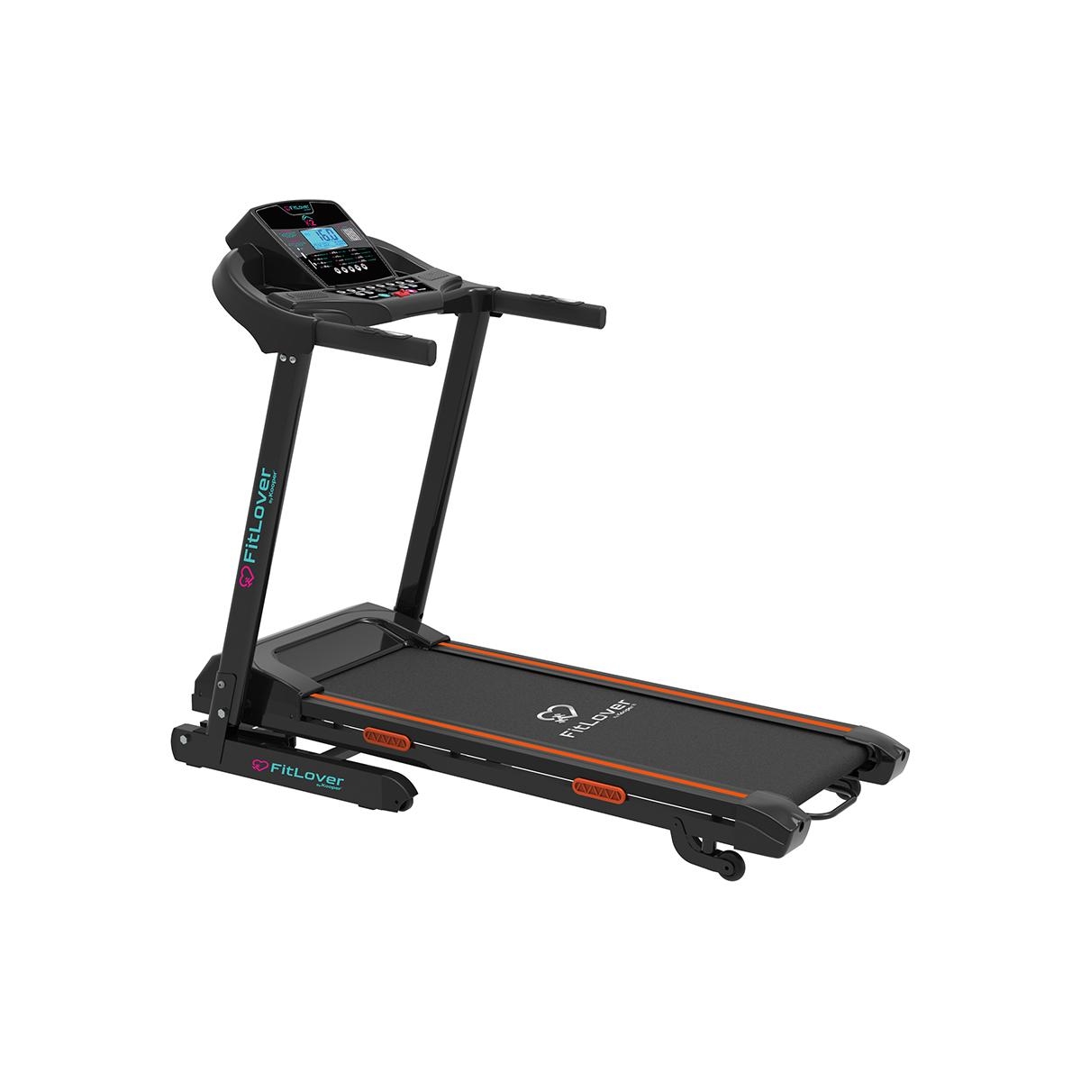 Opvouwbare elektrische loopband met helling, 12 programma's en wielen K2 Aanbieding Opvouwbare elektrische loopband met helling, 12 programma's en wielen K2 Aanbieding