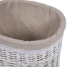 2 wasmanden met houten deksel en stof Zeyra Korting