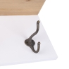 Houten wandplank met 4 ijzeren haken 60x16x16 Romia Verkoop