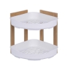 Hoekplank voor douche in hout met 2 planken plastic 23x23x27cm Aliva Aanbieding