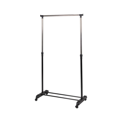 Metalen kledingrek met wielen, 2 stangen en schoenenrek 88x42,5cm Zulea Aanbieding